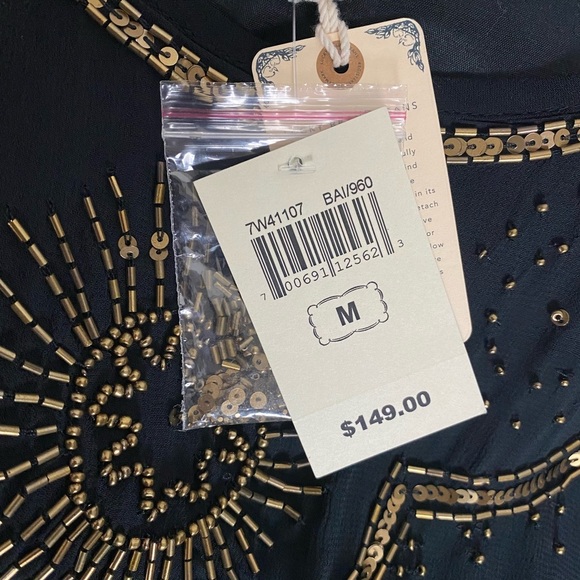 NWT Lucky Brand Black Beaded Dress size Medium - Picture 5 of 10